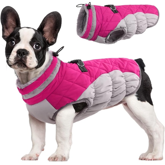FUAMEY Dog Coat, Medium, Pink, Faux Fur - Waterproof, Windproof NWOT - Picture 1 of 6